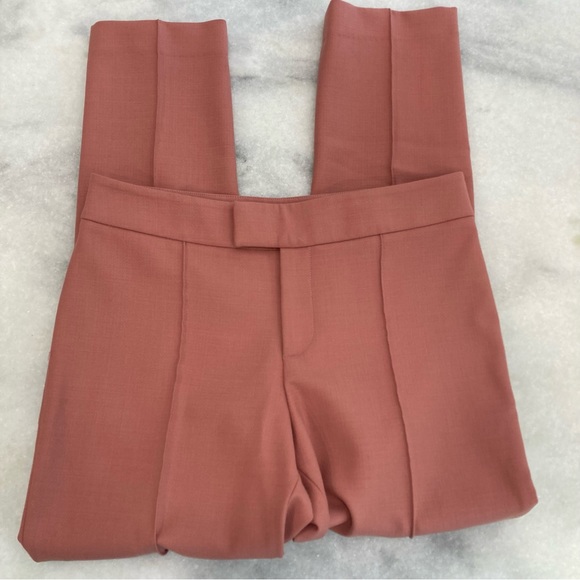 SMYTHE Rose Pink Wool Blend Dress Trouser Pants - Picture 3 of 12